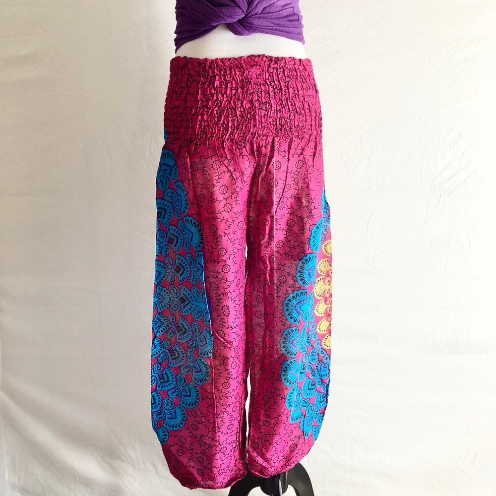 Low Rise Harem Pants Rangoli Print Pink - Picture 5 of 8